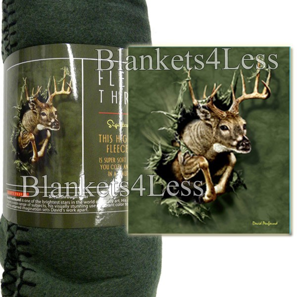 Breakthrough Deer Camping Fleece Throw Blanket 