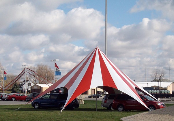 Celina TP Series Pole Tent with Striped Top - 52ft Diameter