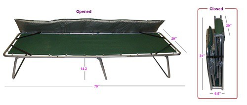 Extra Larg Folding Comfort Cot with Removable Mattress
