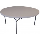 63 Inch Round Plastic Folding Table - 2 Units